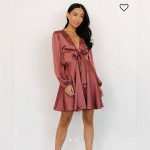 Woodbury Satin Mini Dress | Deep Mauve - XL